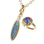 RAVE DAYS 18KT GOLD PLATED AUSTRALIAN OPAL JEWELRY SET