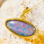 LUNARIA 18KT GOLD PLATED AUSTRALIAN OPAL JEWELRY SET