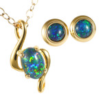 GEORGIANNA 18KT GOLD PLATED AUSTRALIAN OPAL JEWELRY SET