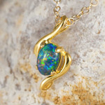 GEORGIANNA 18KT GOLD PLATED AUSTRALIAN OPAL JEWELRY SET