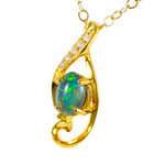 DELVEY 18KT GOLD PLATED AUSTRALIAN OPAL JEWELRY SET