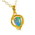 ACQUIRED TASTE 18KT GOLD PLATED AUSTRALIAN OPAL JEWELRY SET