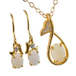 PATH TO YOUR HEART 18KT GOLD AUSTRALIAN SOLID OPAL JEWELRY SET