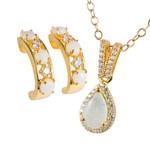 SLY 18KT GOLD AUSTRALIAN SOLID OPAL JEWELRY SET