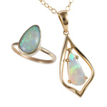 CHROME PIECE14KT GOLD AUSTRALIAN OPAL JEWELRY SET