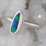 * 1 CLASSIC OPAL STERLING SILVER AUSTRALIAN OPAL RING