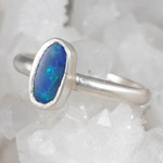 *OPAL BRILLIANCE STERLING SILVER AUSTRALIAN OPAL RING