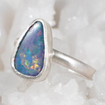 *EYE CANDY STERLING SILVER AUSTRALIAN OPAL RING