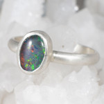 *QUEEN BEE STERLING SILVER AUSTRALIAN BOULDER OPAL RING