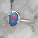 *DREAM MACHINE STERLING SILVER AUSTRALIAN OPAL RING