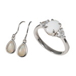 *  CLOUD BLAST STERLING SILVER AUSTRALIAN OPAL JEWELRY SET