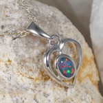 RUNWAY GEM STERLING SILVER AUSTRALIAN OPAL JEWELRY SET