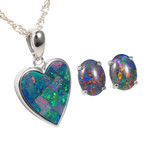 CHOOSEN GEMS STERLING SILVER AUSTRALIAN OPAL JEWELRY SET