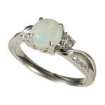 CRYSTAL CLARITY STERLING SILVER AUSTRALIAN WHITE OPAL RING