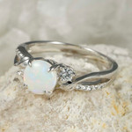  *     EYE BRIGHT STERLING SILVER AUSTRALIAN WHITE OPAL RING