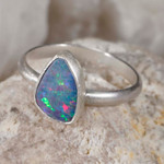 VICTORIAS LUV STERLING SILVER AUSTRALIAN OPAL RING