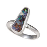 CAPTURED ART STERLING SILVER AUSTRALIAN SOLID BOULDER OPAL RING