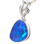 SERENADE SERIES 14KT WHITE GOLD & DIAMOND AUSTRALIAN OPAL NECKLACE