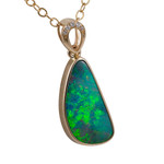 MODISTE 14KT YELLOW GOLD & DIAMOND AUSTRALIAN OPAL NECKLACE