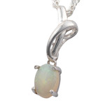 *INTERNAL BEAUTY STERLING SILVER AUSTRALIAN WHITE OPAL NECKLACE