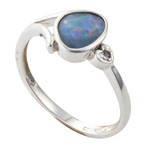 NEBULA CHARM STERLING SILVER AUSTRALIAN OPAL RING