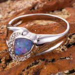 STAR LOVE STERLING SILVER AUSTRALIAN OPAL RING