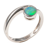 *MOONLIGHT GARDEN STERLING SILVER AUSTRALIAN BLACK OPAL RING
