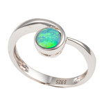 *MOONLIGHT GARDEN STERLING SILVER AUSTRALIAN BLACK OPAL RING