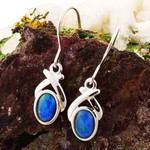 AMELIECOUTURE STERLING SILVER AUSTRALIAN OPAL DROP EARRINGS