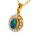 SHIMMER RADIANT 14KT GOLD & DIAMOND AUSTRALIAN OPAL NECKLACE