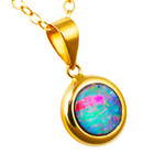 * A TIME CAPSULE 14KT GOLD AUSTRALIAN OPAL NECKLACE