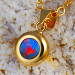 REFLECT OCEAN 14KT YELLOW GOLD AUSTRALIAN OPAL NECKLACE