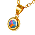 REFLECT OCEAN 14KT YELLOW GOLD AUSTRALIAN OPAL NECKLACE