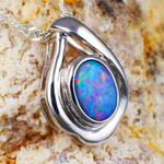 LEVITATE STERLING SILVER AUSTRALIAN OPAL NECKLACE