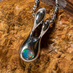 WATER WINDOW STERLING SILVER AUSTRALIAN OPAL NECKLACE