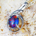 * 1 FUNKY FRESH STERLING SILVER AUSTRALIAN  OPAL NECKLACE