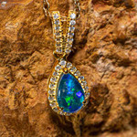 STATE OF BLISS 18KT YELLOW GOLD PLATED AUSTRALIAN OPAL NECKLACE