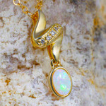 SNOW BLANKET 18KT YELLOW GOLD PLATED AUSTRALIAN WHITE OPAL NECKLACE