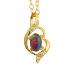 HIDDEN GEMS 18KT YELLOW GOLD PLATED AUSTRALIAN OPAL NECKLACE