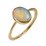 RAINBOW CLEAR 14KT YELLOW GOLD AUSTRALIAN OPAL RING