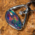 * A CLEMENTINE STERLING SILVER AUSTRALIAN OPAL NECKLACE