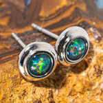 RAIN STERLING SILVER AUSTRALIAN OPAL STUD EARRINGS