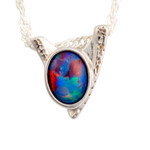 GLITTER PARADISE STERLING SILVER AUSTRALIAN OPAL PENDANT