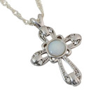 GOD'S LOVE STERLING SILVER AUSTRALIAN OPAL PENDANT