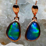 1 NORTHERN LIGHTS 18KT ROSE GOLD PLATED AUSTRALIAN OPAL DROP EARRINGS