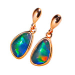 1 NORTHERN LIGHTS 18KT ROSE GOLD PLATED AUSTRALIAN OPAL DROP EARRINGS