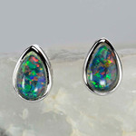 ELECTRA STERLING SILVER AUSTRALIAN OPAL STUD EARRINGS