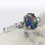 ELECTRIC SPECK STERLING SILVER AUSTRALIAN OPAL RING