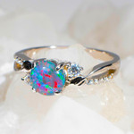 PASTEL SHOCK STERLING SILVER AUSTRALIAN OPAL RING