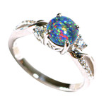   * DIGI GLITZ STERLING SILVER AUSTRALIAN OPAL RING